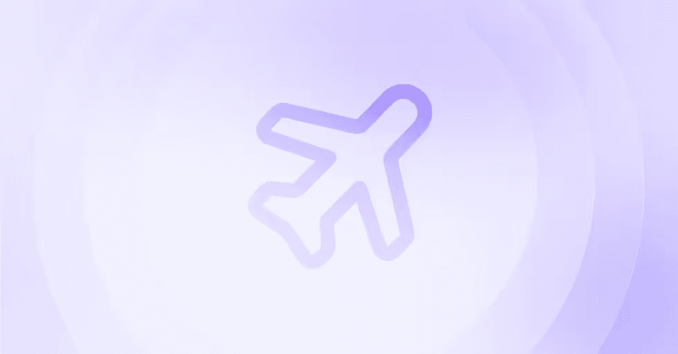 Travel and hospitality identity verification illustration with an airplane symbol
